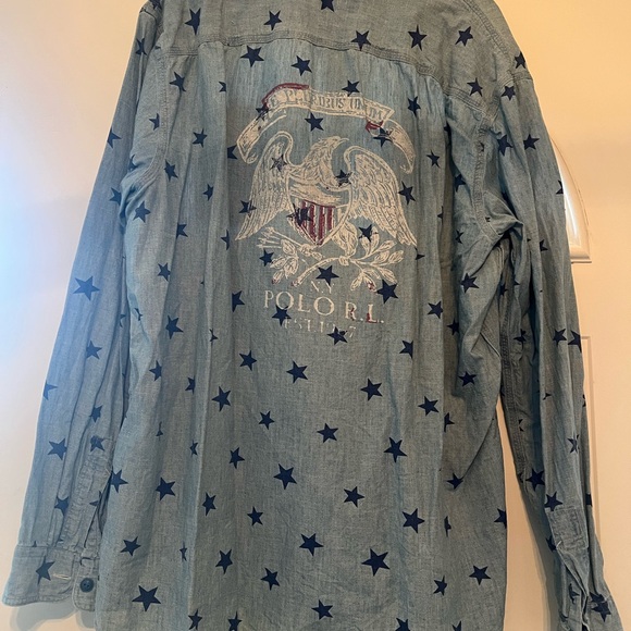 Polo Ralph Lauren Blue Star Casual Button Down Shirt - Picture 2 of 4
